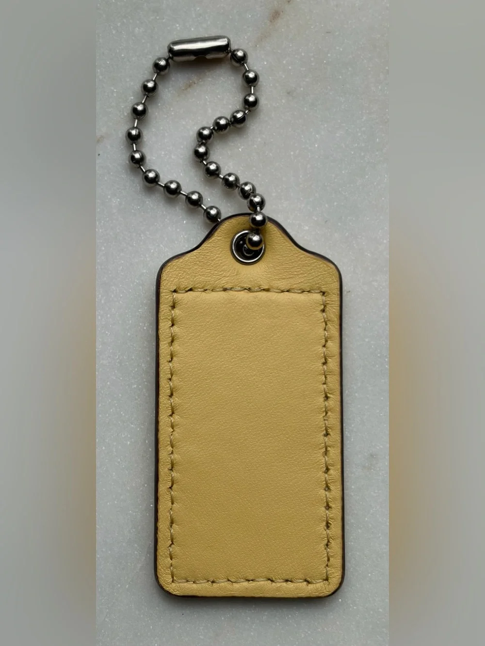 Coach Hangtag Yellow Patent Leather Nickel Replacement